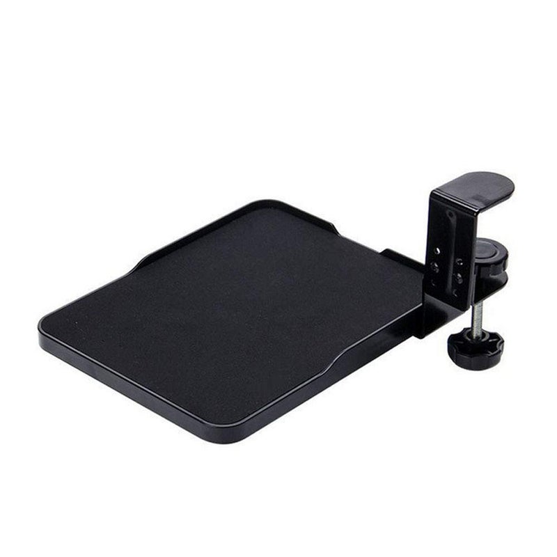 FUZADEL Ergonomic Mouse Tray Desk Attachment Mouse Platform Slide Out Extension Clamp On Wrist Rest Pad Under Desk Shelf (Black) - Image 2